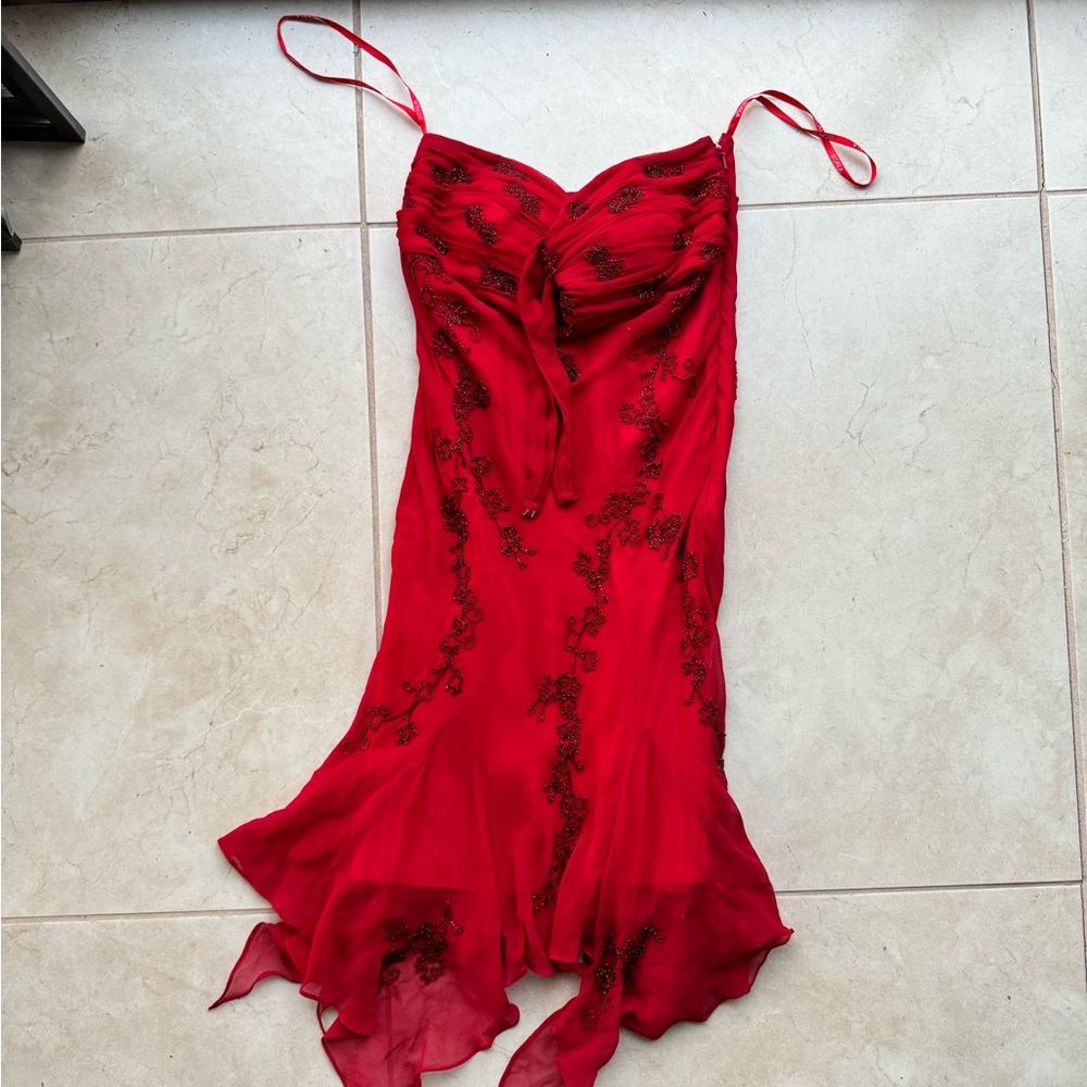 Scala Red Beaded Dress size s